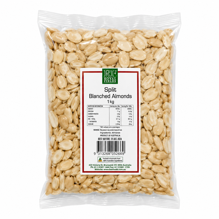 Royal Fields Almonds Blanched Split