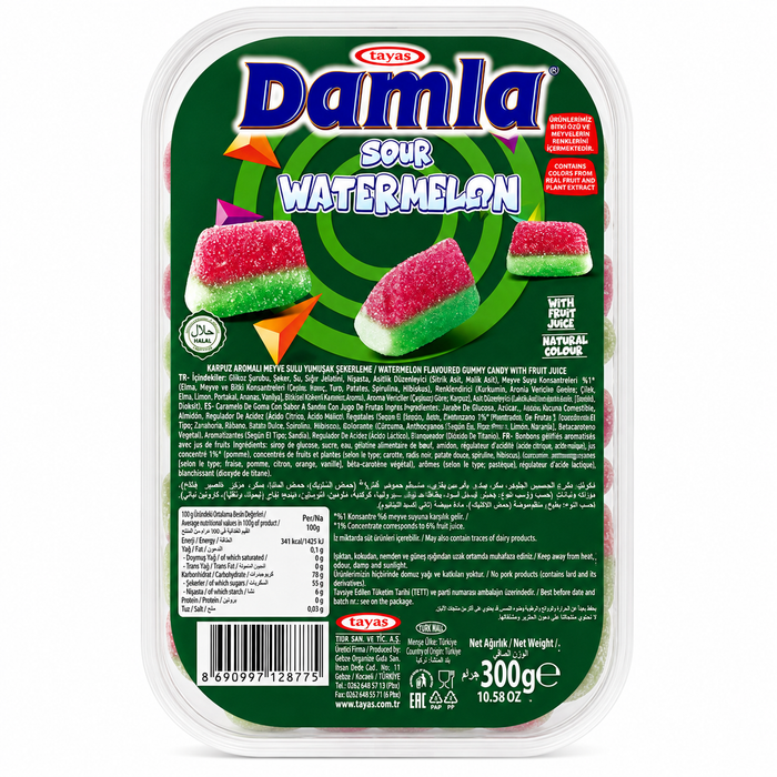 DAMLA GUMMY SOUR WATERMELON 300G (24)