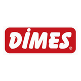 Dimes brand logo, the word Dimes in bold white letters on a red rounded rectangle.
