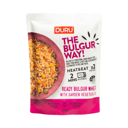 Duru Heat & Eat Ready Bulgur – Garden Vegetables 250g