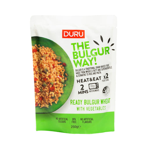 Duru Heat & Eat Ready Bulgur – Mediterranean Vegetables 250g