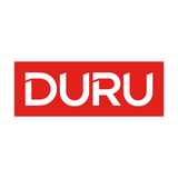 Duru brand logo, the word Duru in bold white letters on a red rectangular background.