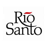 Rio Santo brand logo, the words Rio Santo in black serif script with a red flourish above the letter i.