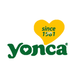 Yonca brand logo, the lowercase word yonca in green letters below a yellow heart reading since 1981.