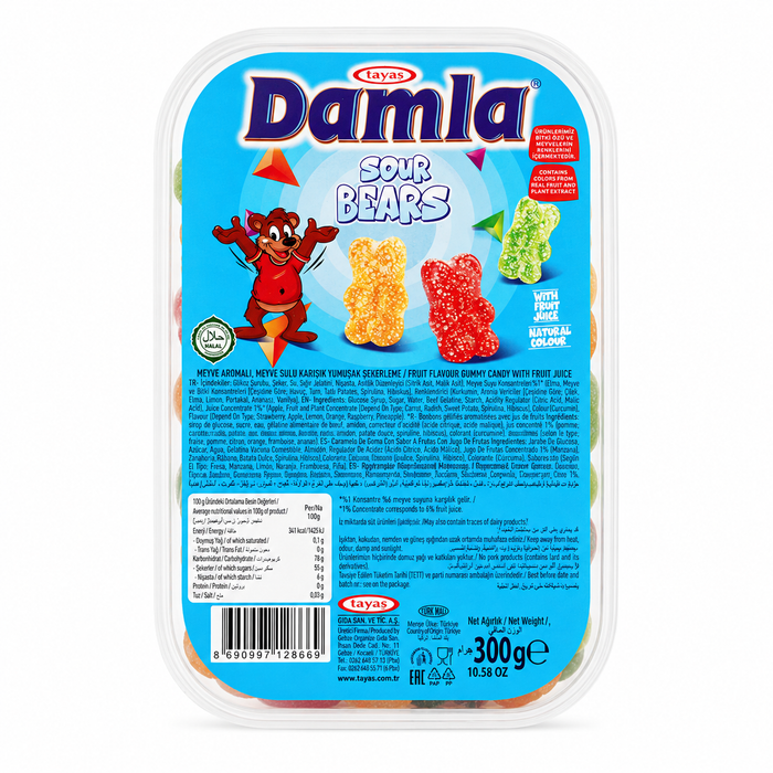 TAYAS DAMLA GUMMY SOUR BEARS 300G (24)