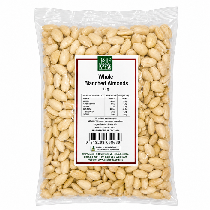 Royal Fields Almonds Whole Blanched 1kg