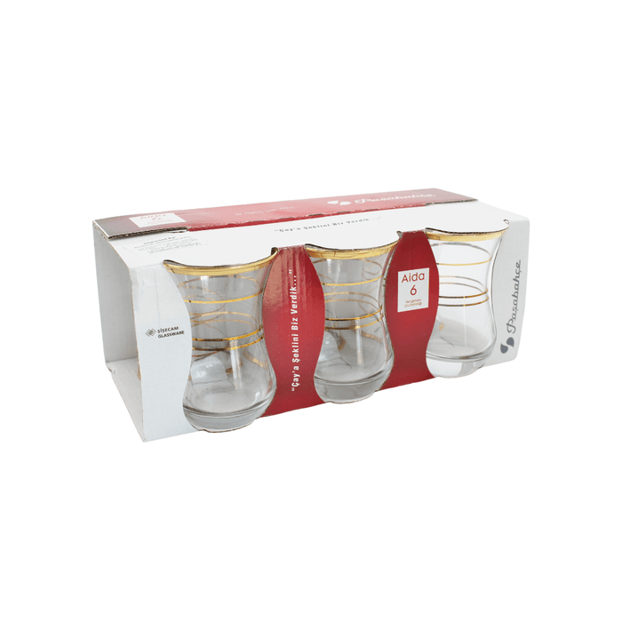 Pasabache Tea Cup Optic Gold 6 Pack