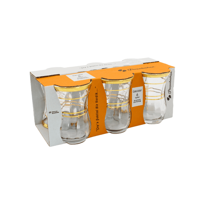 Pasabache Tea Cup Optic Gold 6 Pack