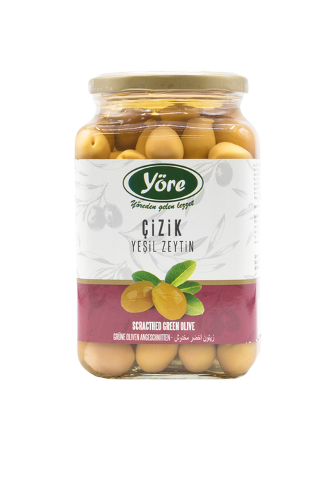 Yore Green Scratched Olives 990g